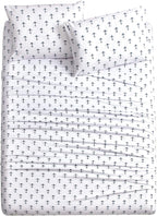 Chezmoi Collection 4-Piece Kids/Teens Sports Sheet Set - Soft Microfiber Gray White Baseball, Full Size - Grand Goldman