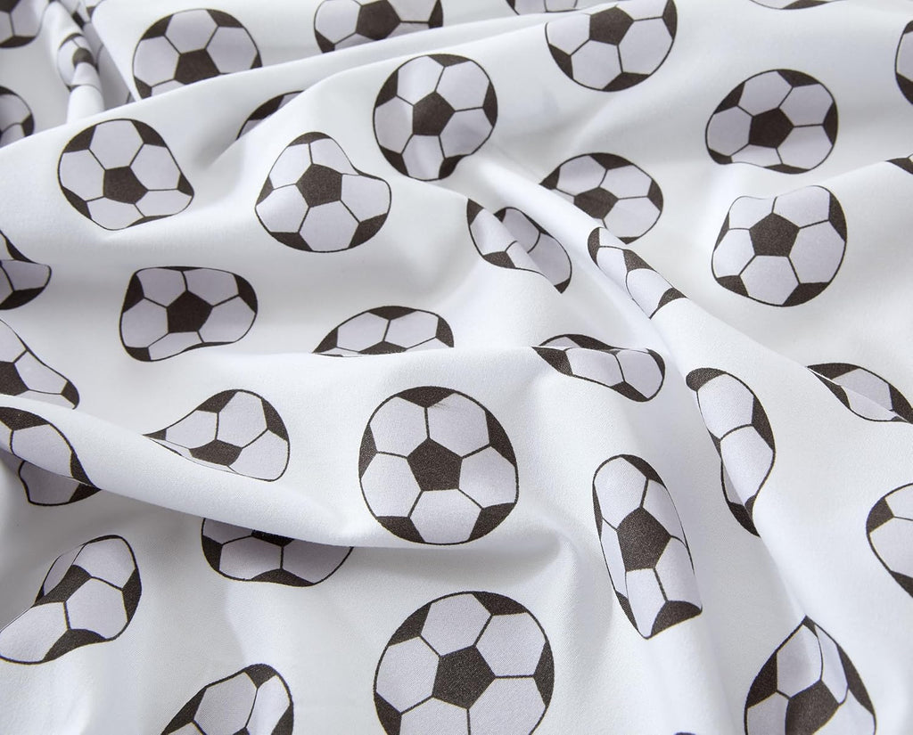 Chezmoi Collection 4-Piece Kids/Teens Sports Sheet Set - Soft Microfiber Gray White Baseball, Full Size - Grand Goldman