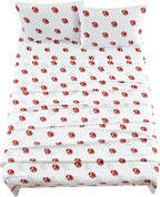 Chezmoi Collection 4-Piece Kids/Teens Sports Sheet Set - Soft Microfiber Gray White Baseball, Full Size - Grand Goldman