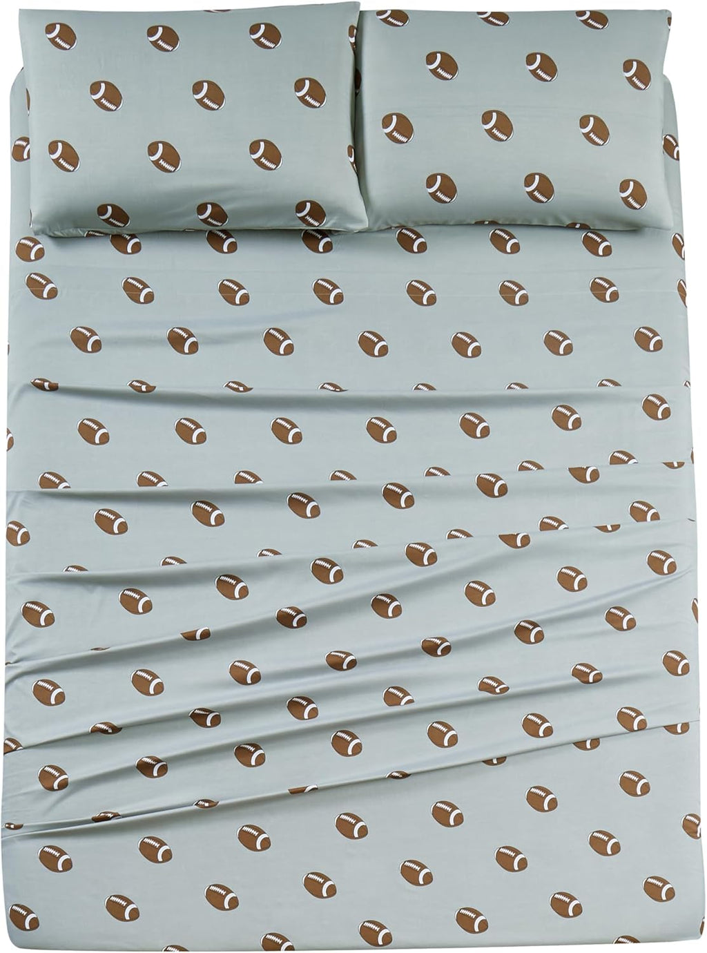 Chezmoi Collection 4-Piece Kids/Teens Sports Sheet Set - Soft Microfiber Gray White Baseball, Full Size - Grand Goldman