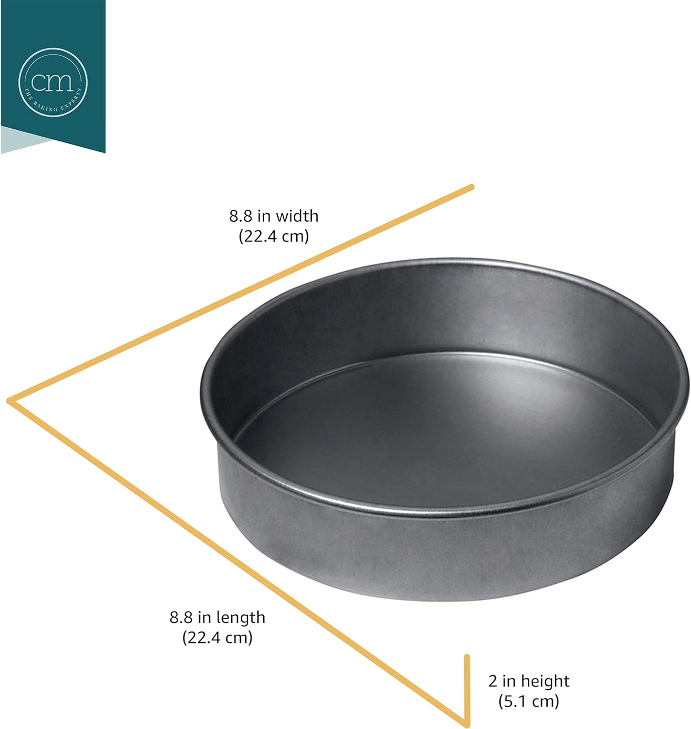 Chicago Metallic 5233128 Professional Non-Stick 3-Piece Round Cake Pan Bakeware Set, Gray - Grand Goldman
