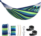 Chihee Cotton Hammock Large Soft Breathable Camping Hammock Holds Up to 660lbs Portable Tree Hammock with Detachable Spreader Bar Pillow 2 Strong Webbings 2 Carabiners Patio Garden Indoor Outdoor - Grand Goldman