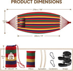 Chihee Cotton Hammock Large Soft Breathable Camping Hammock Holds Up to 660lbs Portable Tree Hammock with Detachable Spreader Bar Pillow 2 Strong Webbings 2 Carabiners Patio Garden Indoor Outdoor - Grand Goldman