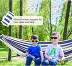 Chihee Cotton Hammock Large Soft Breathable Camping Hammock Holds Up to 660lbs Portable Tree Hammock with Detachable Spreader Bar Pillow 2 Strong Webbings 2 Carabiners Patio Garden Indoor Outdoor - Grand Goldman