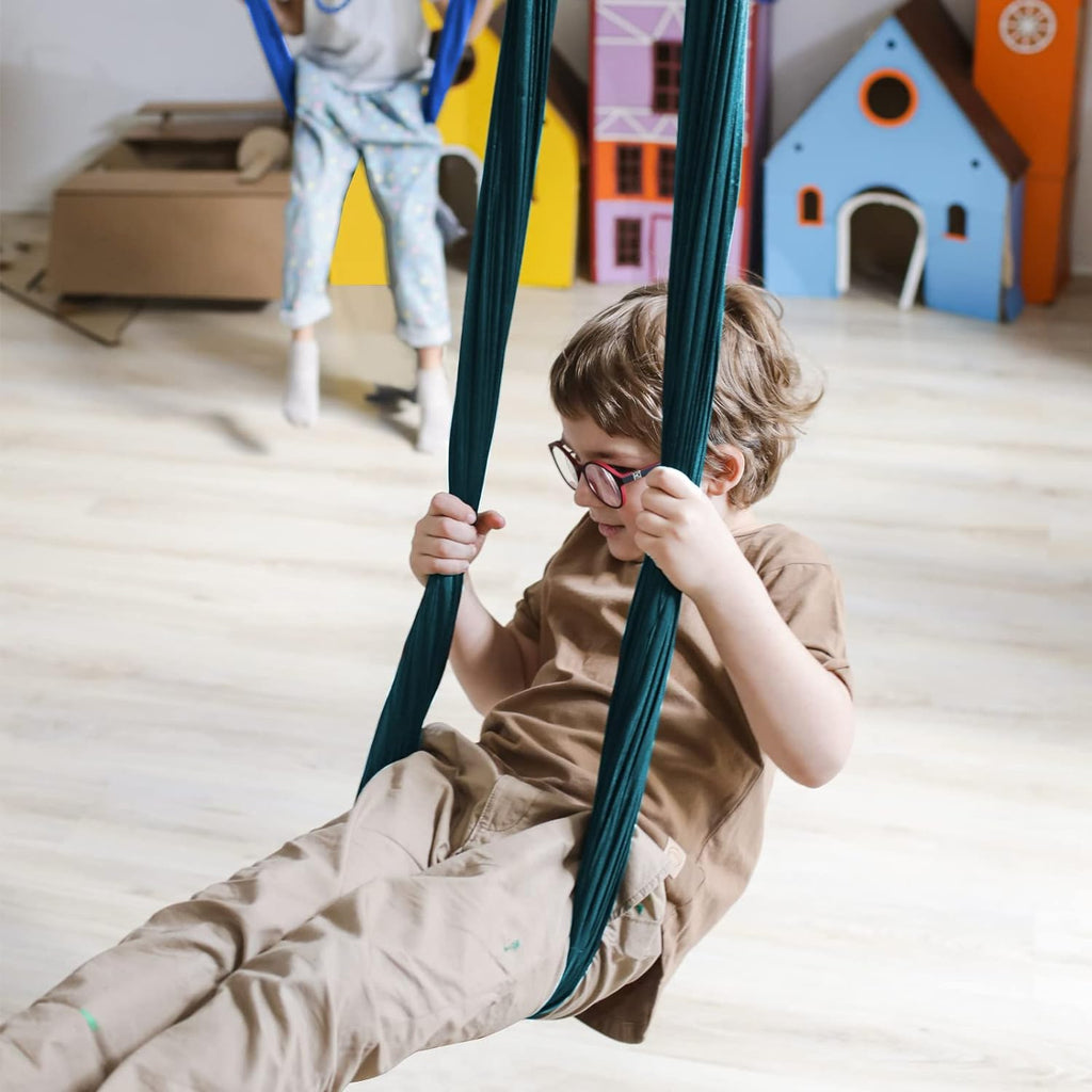 Chihee Sensory Swing Therapy Swing Hammock Indoor Outdoor for Kids, Hardware Included, Soft Breathable Nylon Cuddle Swing Joy Hammock for Child Adult with Autism, ADHD, Aspergers, Sensory Integration - Grand Goldman