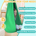 Chihee Sensory Swing Therapy Swing Hammock Indoor Outdoor for Kids, Hardware Included, Soft Breathable Nylon Cuddle Swing Joy Hammock for Child Adult with Autism, ADHD, Aspergers, Sensory Integration - Grand Goldman