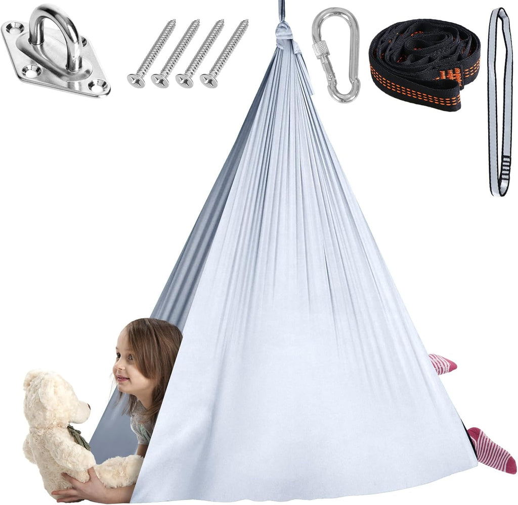 Chihee Sensory Swing Therapy Swing Hammock Indoor Outdoor for Kids, Hardware Included, Soft Breathable Nylon Cuddle Swing Joy Hammock for Child Adult with Autism, ADHD, Aspergers, Sensory Integration - Grand Goldman