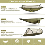 Chihee Ultra-Light Travel Camping Hammock Pop-up Net Hammock 660lbs Load Capacity,Breathable,Quick-Drying Parachute Nylon 2 Premium Carabiners,2 Tree Slings Included for Outdoor Backpacking Hiking - Grand Goldman