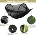 Chihee Ultra-Light Travel Camping Hammock Pop-up Net Hammock 660lbs Load Capacity,Breathable,Quick-Drying Parachute Nylon 2 Premium Carabiners,2 Tree Slings Included for Outdoor Backpacking Hiking - Grand Goldman