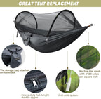 Chihee Ultra-Light Travel Camping Hammock Pop-up Net Hammock 660lbs Load Capacity,Breathable,Quick-Drying Parachute Nylon 2 Premium Carabiners,2 Tree Slings Included for Outdoor Backpacking Hiking - Grand Goldman