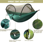 Chihee Ultra-Light Travel Camping Hammock Pop-up Net Hammock 660lbs Load Capacity,Breathable,Quick-Drying Parachute Nylon 2 Premium Carabiners,2 Tree Slings Included for Outdoor Backpacking Hiking - Grand Goldman