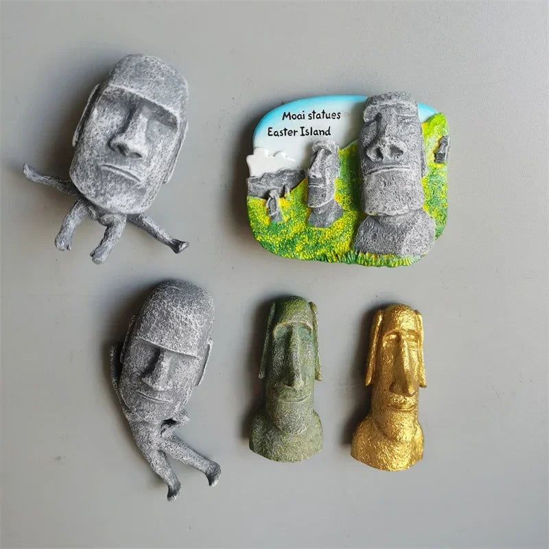 Chile Fridge Magnet tourist souvenir Easter Island Mysterious Figure Resin Boutique Refrigerator Magnets Collection - Grand Goldman