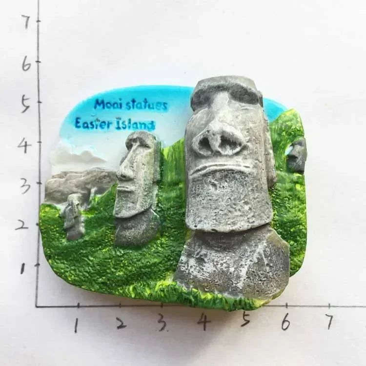 Chile Fridge Magnet tourist souvenir Easter Island Mysterious Figure Resin Boutique Refrigerator Magnets Collection - Grand Goldman