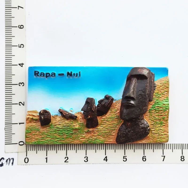 Chile Fridge Magnet tourist souvenir Easter Island Mysterious Figure Resin Boutique Refrigerator Magnets Collection - Grand Goldman