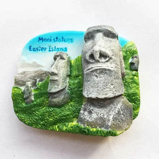 Chile Fridge Magnet tourist souvenir Easter Island Mysterious Figure Resin Boutique Refrigerator Magnets Collection - Grand Goldman