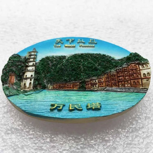 China Fridge Manets Hunan Fenghuang Ancient City Tourism Memorial Zhangjiajie Lijiang Magnets for Refrigerators Sticker Decor - Grand Goldman