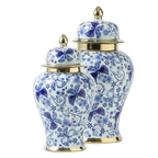 Chinese Blue and White Porcelain General Pot Antique Vase Porcelain Ginger Jar Storage Tank Home Furnishing Decoration Vases - Grand Goldman