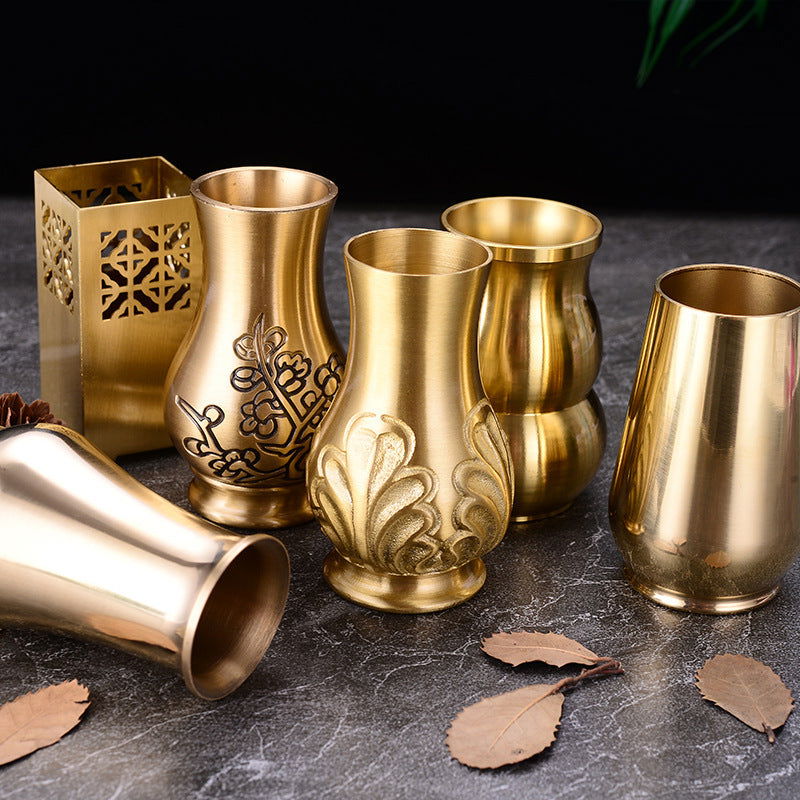 Chinese Lucky Charm Tea Set Brass Storage Jar Household Tea Clamp Tea Knife Tea Fork T - Grand Goldman