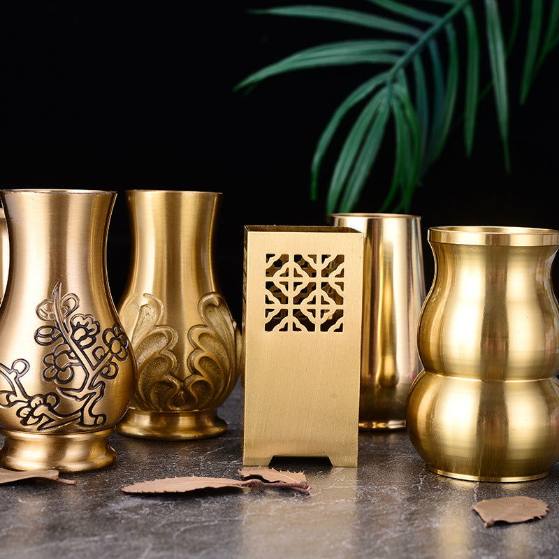 Chinese Lucky Charm Tea Set Brass Storage Jar Household Tea Clamp Tea Knife Tea Fork T - Grand Goldman