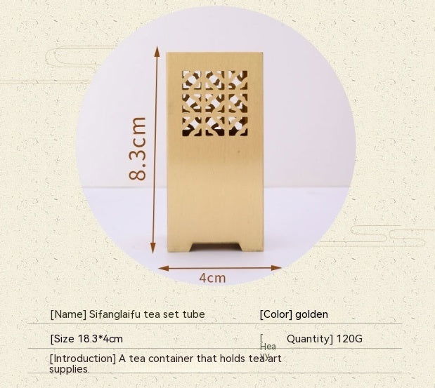 Chinese Lucky Charm Tea Set Brass Storage Jar Household Tea Clamp Tea Knife Tea Fork T - Grand Goldman