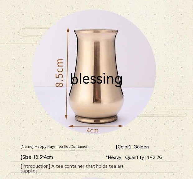 Chinese Lucky Charm Tea Set Brass Storage Jar Household Tea Clamp Tea Knife Tea Fork T - Grand Goldman