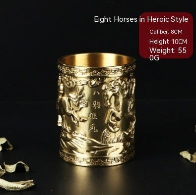 Chinese Lucky Charm Tea Set Brass Storage Jar Household Tea Clamp Tea Knife Tea Fork T - Grand Goldman
