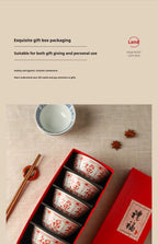 Chinese Style Ceramic Bowl Home Rice Bowl Set - Grand Goldman