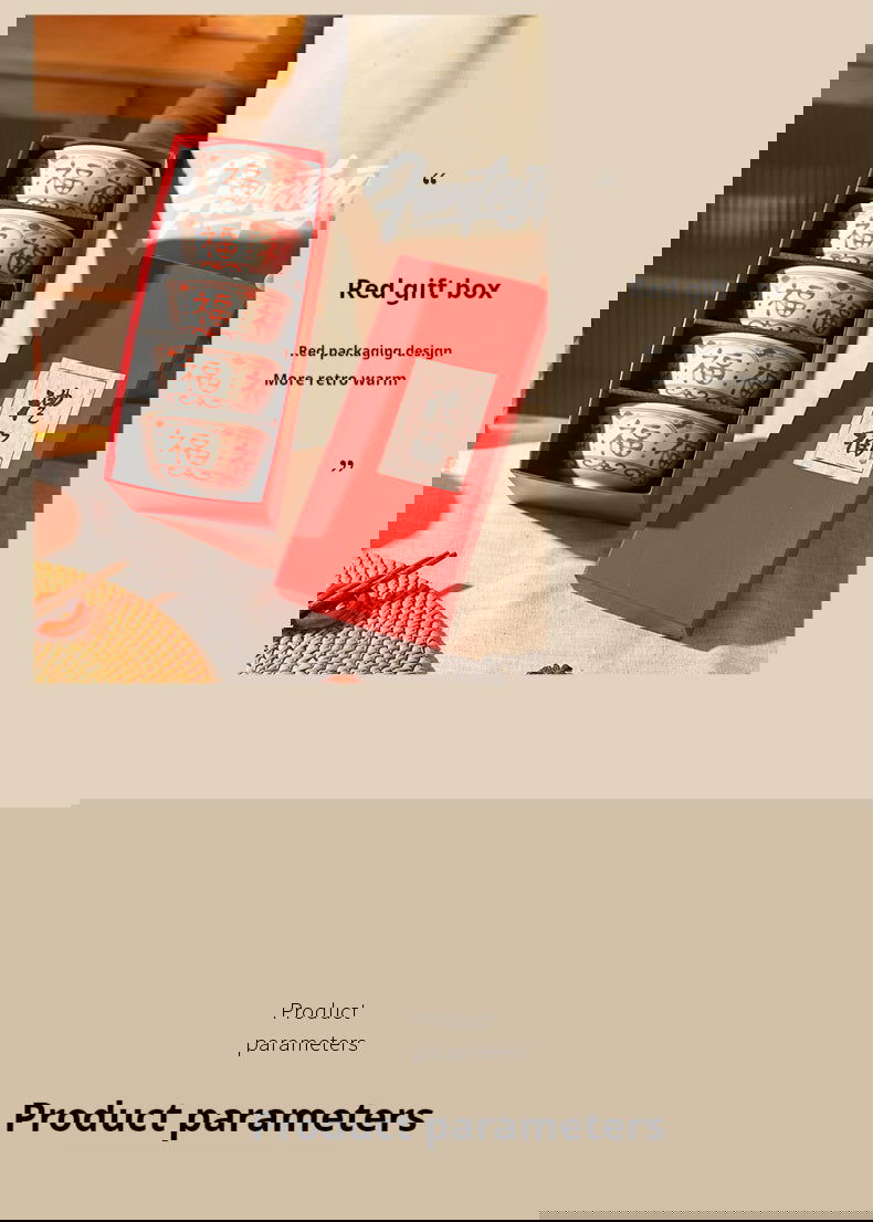 Chinese Style Ceramic Bowl Home Rice Bowl Set - Grand Goldman