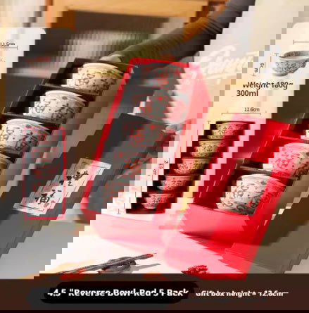 Chinese Style Ceramic Bowl Home Rice Bowl Set - Grand Goldman