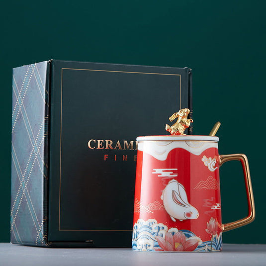 Chinese Style Ceramic Cup Gift Box Office - Grand Goldman