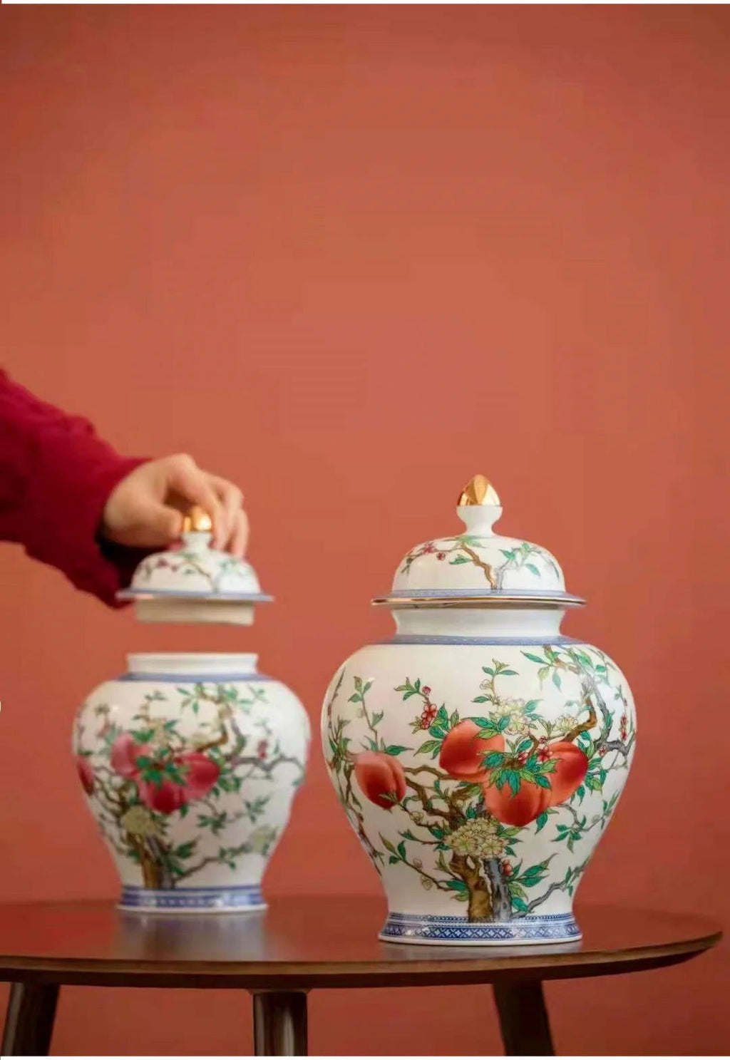 Chinese Style Ceramic Pot Tea Caddy Large General Can Porcelain Jar Sealed Storage Tank Flower Vase Container Home Decoration - Grand Goldman