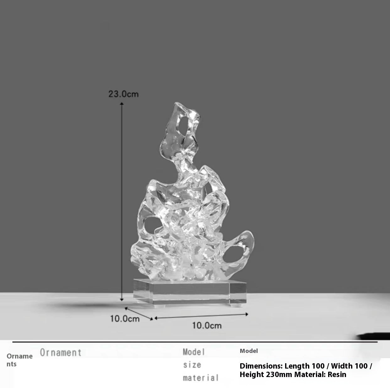 Chinese Style Entrance Decoration Transparent Resin Sculpture Art Decorations - Grand Goldman