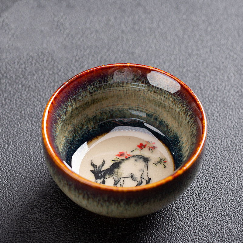 Chinese Zodiac Kung Fu Ceramic Artisanal Tea Cup Set - Grand Goldman