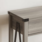 ChooChoo 47'' Farmhouse Console Table with Drawer, Entryway Table with Storage Shelf, Rustic A-Design Sofa Table for Hallway, Entrance, Living Room, Rustic Brown - Grand Goldman