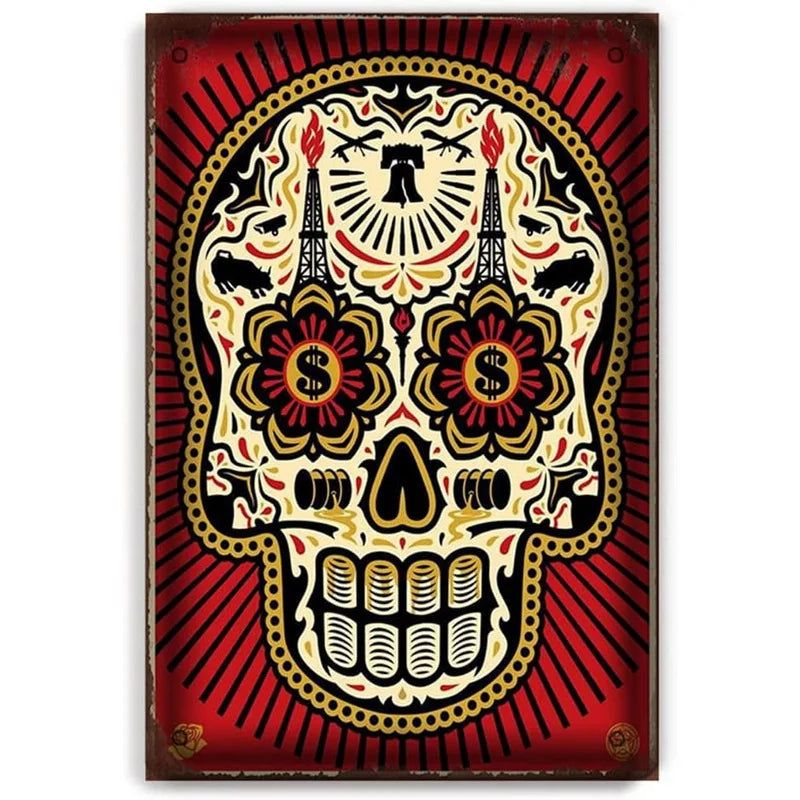 Choose Something Fun Skull Metal Tin Signs Posters Plate Wall Decor for Garage Bars Man Cave Cafe Clubs Retro Posters Plaque - Grand Goldman