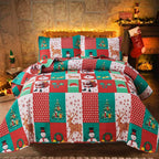 Christmas Bedding Set King Size Christmas Quilt Bedspread Xmas Bedding Reversible Christmas Quilt Coverlet Rustic Lodge Deer Snowflake Bedding Cabin Home Holiday Decor Xmas Christmas Quilt Bedding - Grand Goldman