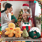 Christmas Gingerbread Man Pillow Cute Throw Pillows Stuffed Gingerbread Shaped Pillow Soft Gingerbread Pillow for Christmas Cushion Sofa Party Decorations,Brown,11.8 Inch - Grand Goldman