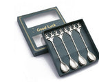 Christmas Golden Dessert Spoon Fruit Fork Set Victorian Royal Utensils 4 Pieces Pack - Grand Goldman