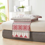 Christmas Quilt Set Queen Size (90 x 90 Inches) Reindeer Snowflakes Lantern Festival Bedding Sets,Christmas Tree Coverlet Bedspread,Xmas Bedroom Decoration,Chrimbo New Year Ornaments - Grand Goldman