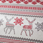 Christmas Quilt Set Queen Size (90 x 90 Inches) Reindeer Snowflakes Lantern Festival Bedding Sets,Christmas Tree Coverlet Bedspread,Xmas Bedroom Decoration,Chrimbo New Year Ornaments - Grand Goldman