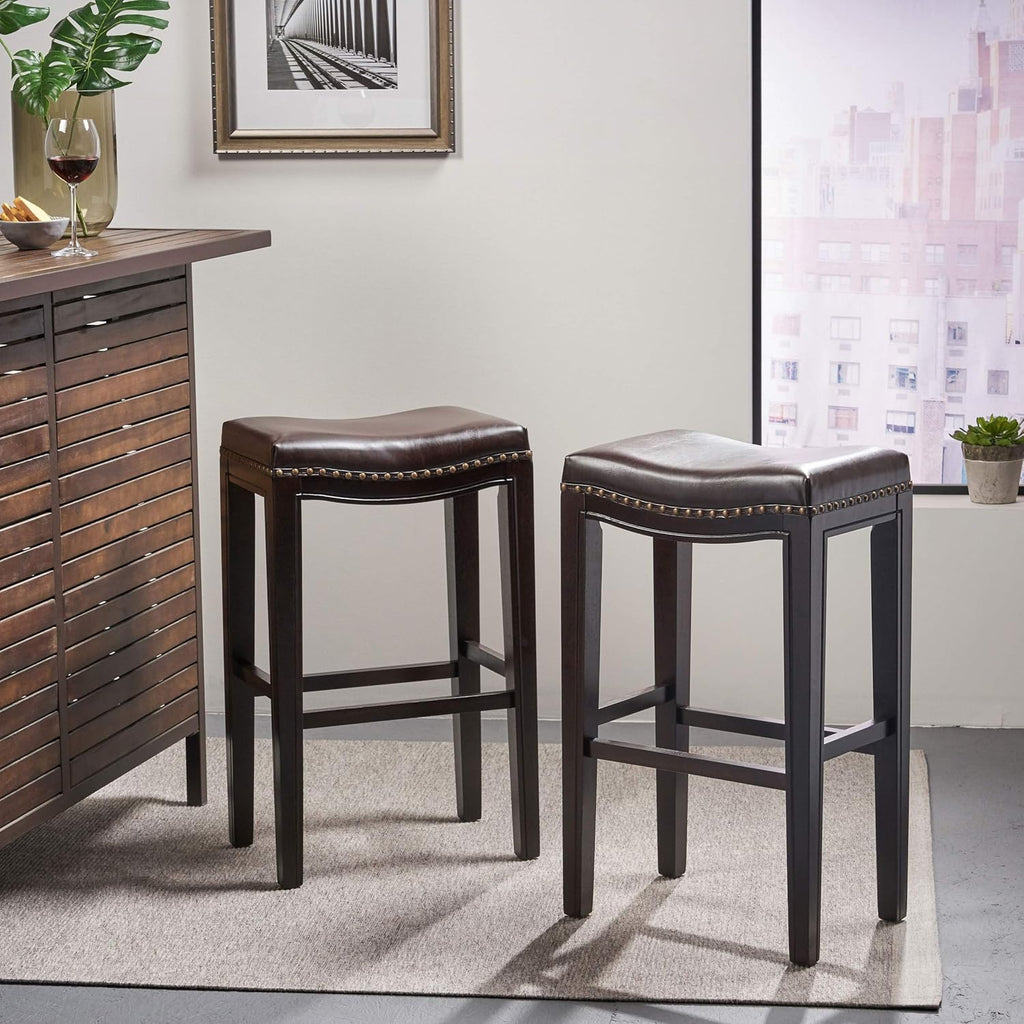 Christopher Knight Home Avondale Backless Bar Stools,12"D x 18.13"W x 30"H, 2-Pcs Set, Brown - Grand Goldman