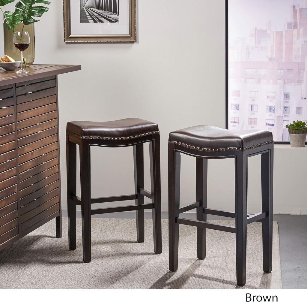 Christopher Knight Home Avondale Backless Bar Stools,12"D x 18.13"W x 30"H, 2-Pcs Set, Brown - Grand Goldman