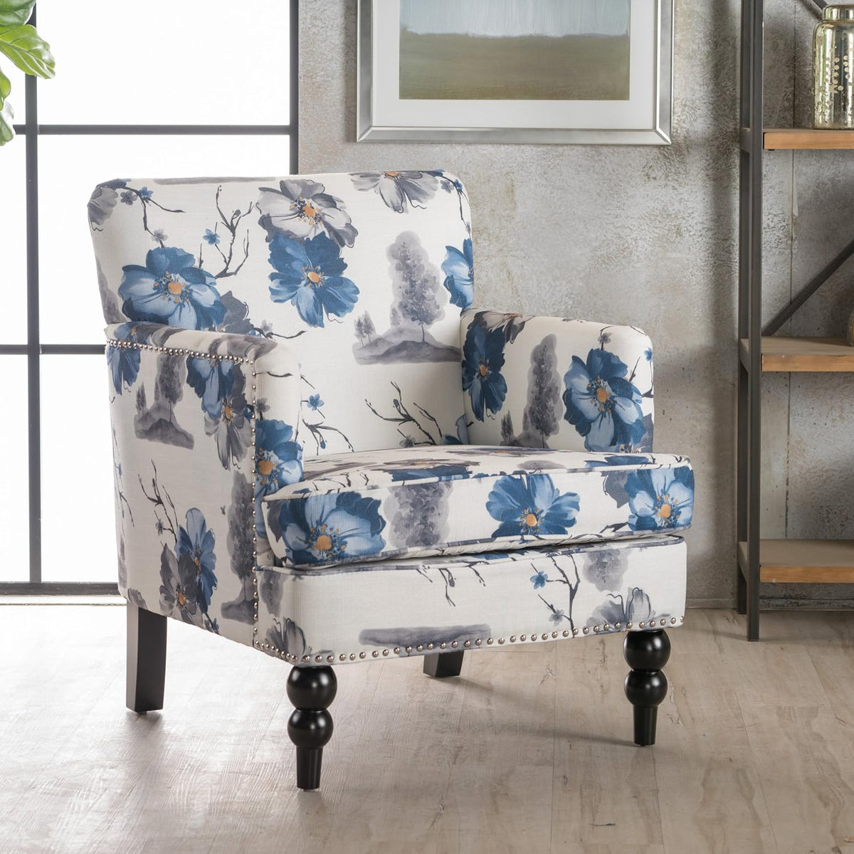 Christopher Knight Home Boaz Fabric Club Chair - Floral Print - Grand Goldman