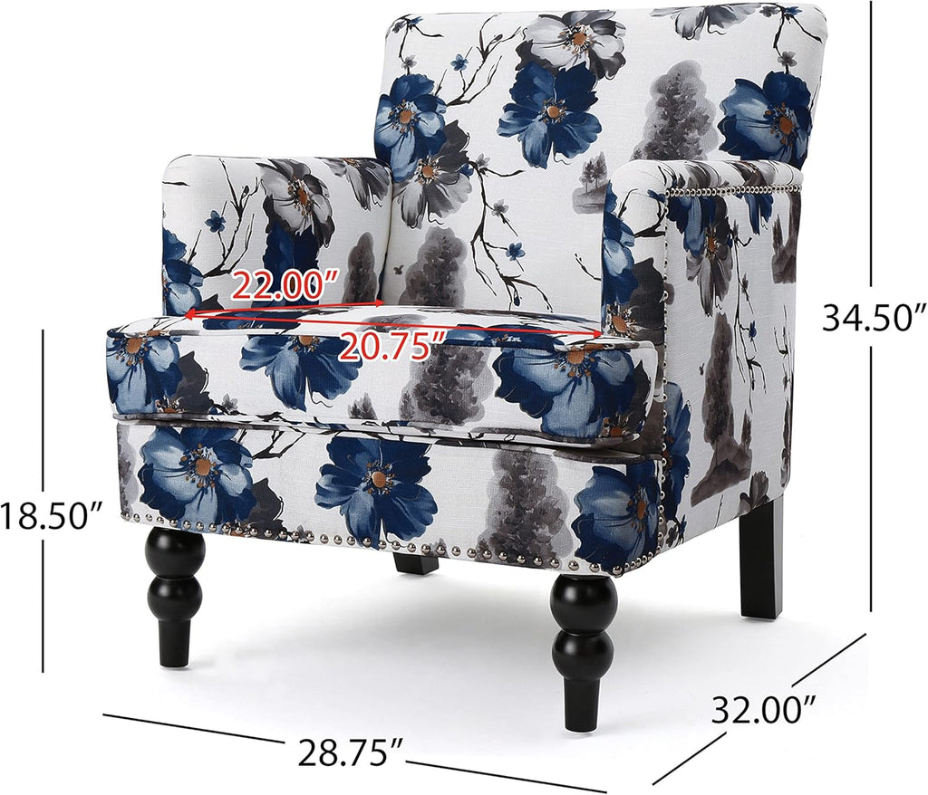 Christopher Knight Home Boaz Fabric Club Chair - Floral Print - Grand Goldman