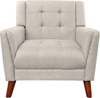 Christopher Knight Home Evelyn Mid Century Modern Fabric Arm Chair, Beige & Walnut - Grand Goldman