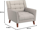 Christopher Knight Home Evelyn Mid Century Modern Fabric Arm Chair, Beige & Walnut - Grand Goldman