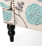 Christopher Knight Home Harrison Fabric Tufted Club Chair, White / Blue (29.5"D x 28"W x 33.5"H) - Grand Goldman