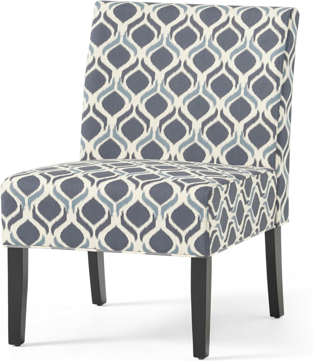Christopher Knight Home Kendal Traditional Fabric Accent Chair, Print, Matte Black, 22.5D x 29.5W x 32H in - Grand Goldman