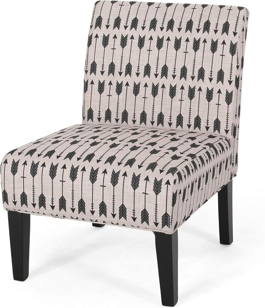 Christopher Knight Home Kendal Traditional Fabric Accent Chair, Print, Matte Black, 22.5D x 29.5W x 32H in - Grand Goldman