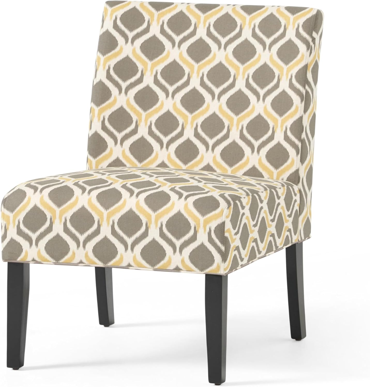 Christopher Knight Home Kendal Traditional Fabric Accent Chair, Print, Matte Black, 22.5D x 29.5W x 32H in - Grand Goldman